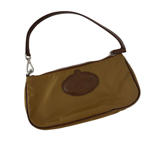 SALE!!!!!!Prada Vintage Mini Nylon Brown Logo Shoulder Bag - Picture 1 of 13